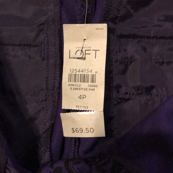 Cropped Purple Patterned Slacks - Picture 5 of 5